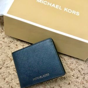 MICHAEL KORS MENS
Harrison Crossgrain Leather Slim Billfold Wallet - Navy